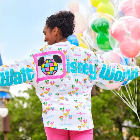 NWOT Colorful Balloon Print Disney Spirit Jersey XS - Picture 2 of 10